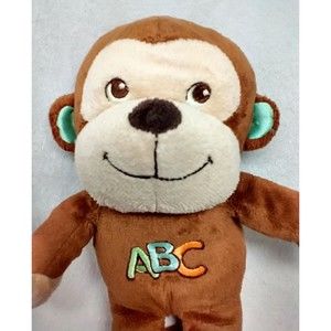 GARANIMALS Brown Monkey Plush Stuffed Animal Satin Feet Ears *See Description